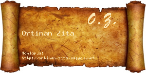 Ortinan Zita névjegykártya
